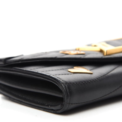 Louis Vuitton Calfskin Love Lock New Wave Long Wallet Black 7 of 10