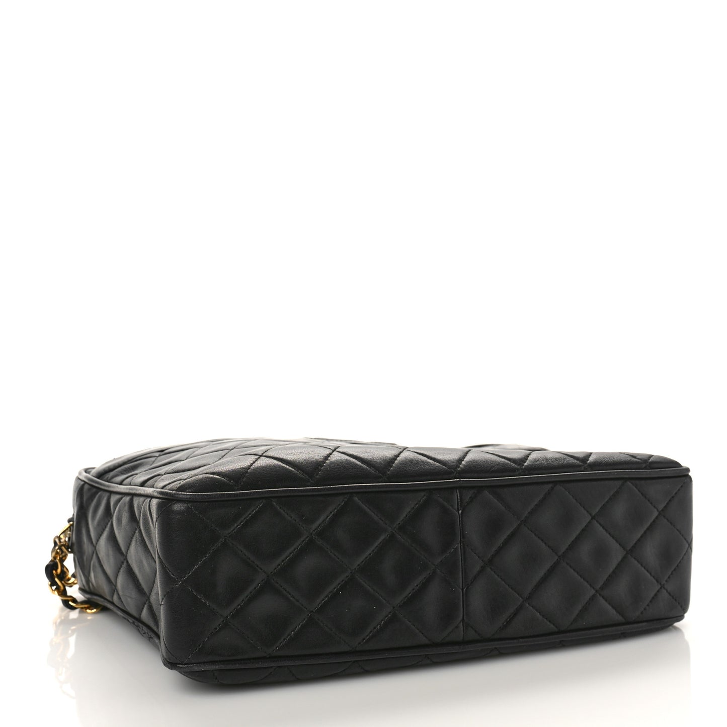 Lambskin Quilted CC Tassel Camera Case Black