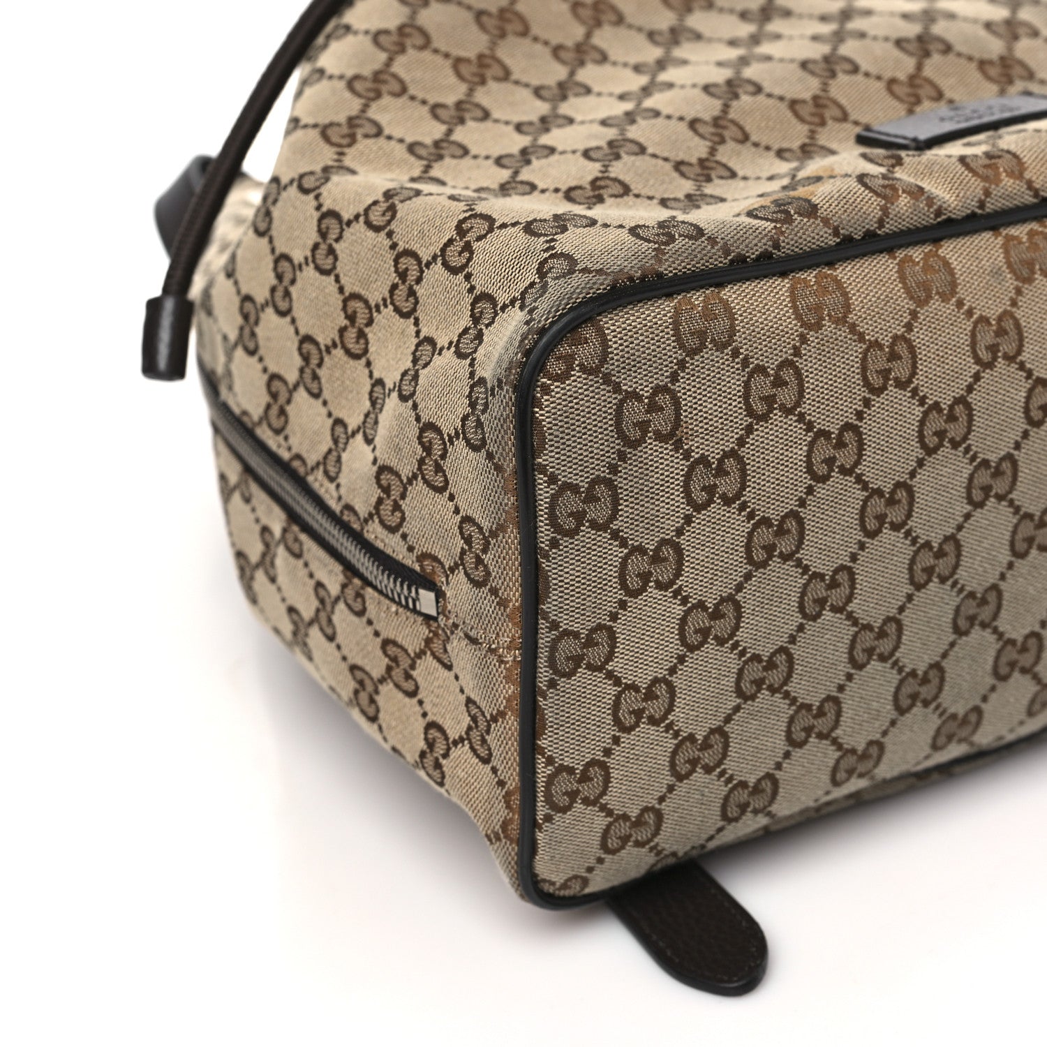 Gucci Monogram Dollar Calfskin O Drawstring Backpack Beige Ebony Testa di Moro Dark Chocolate 9 of 10