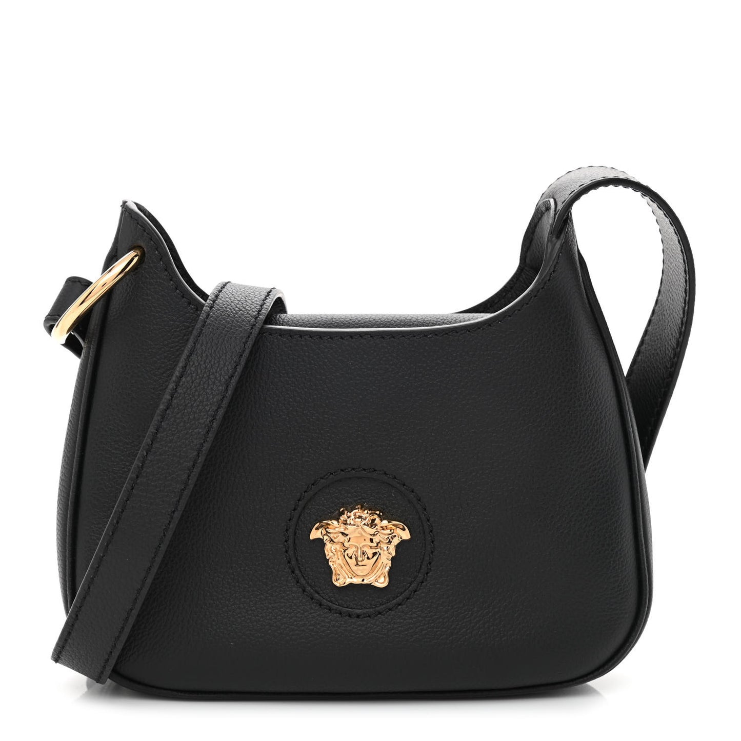 Calfskin La Medusa Small Hobo Crossbody Black