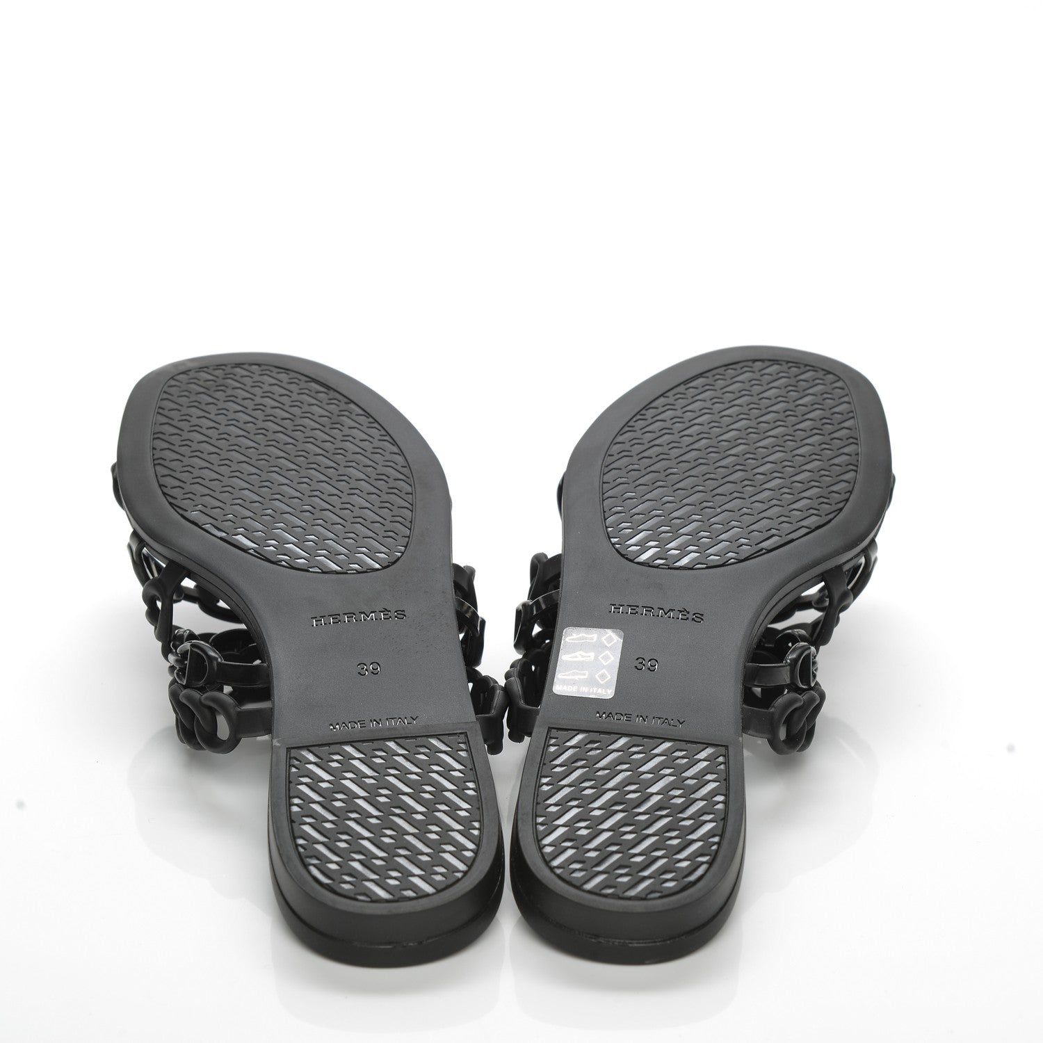Hermes Rubber Chaine d'Ancre Nude Sandals 39 Black 5 of 7