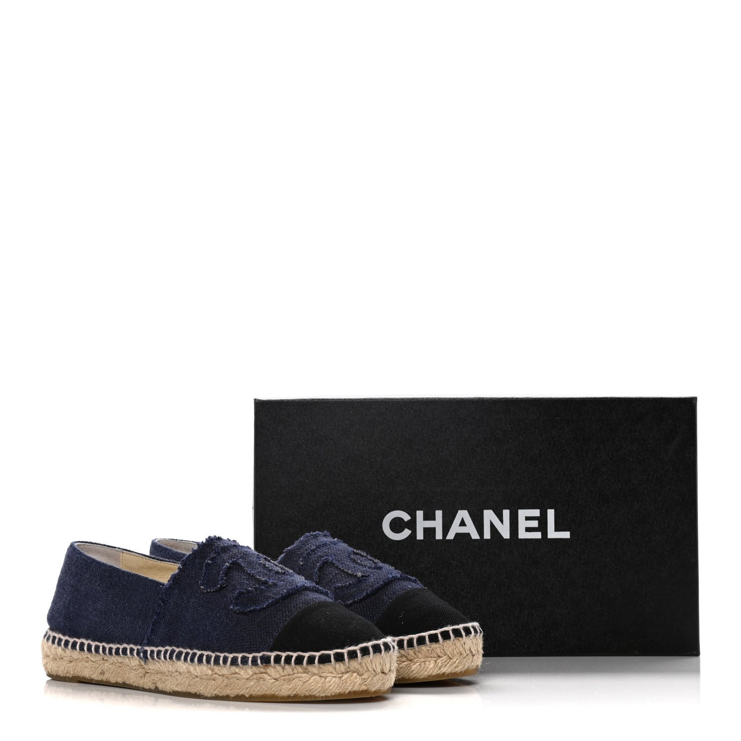 Denim Toile CC Espadrilles 37 Navy Black