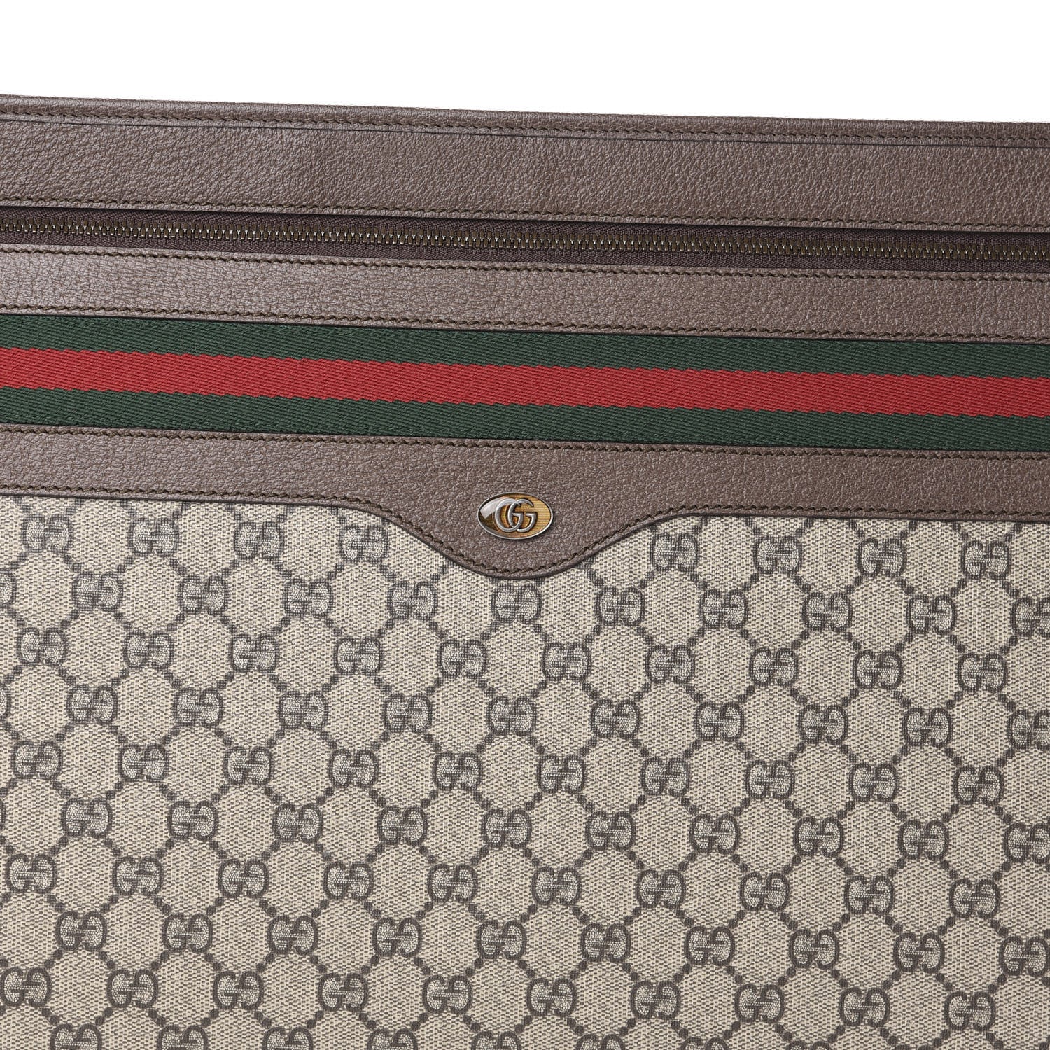 Gucci GG Supreme Monogram Textured Calfskin Web Ophidia Documents Holder Beige Ebony New Acero 7 of 9