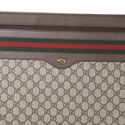 Gucci GG Supreme Monogram Textured Calfskin Web Ophidia Documents Holder Beige Ebony New Acero 7 of 9