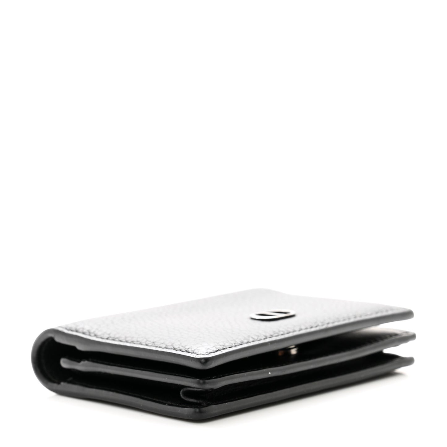 Grained Calfskin CD Icon Wallet Black