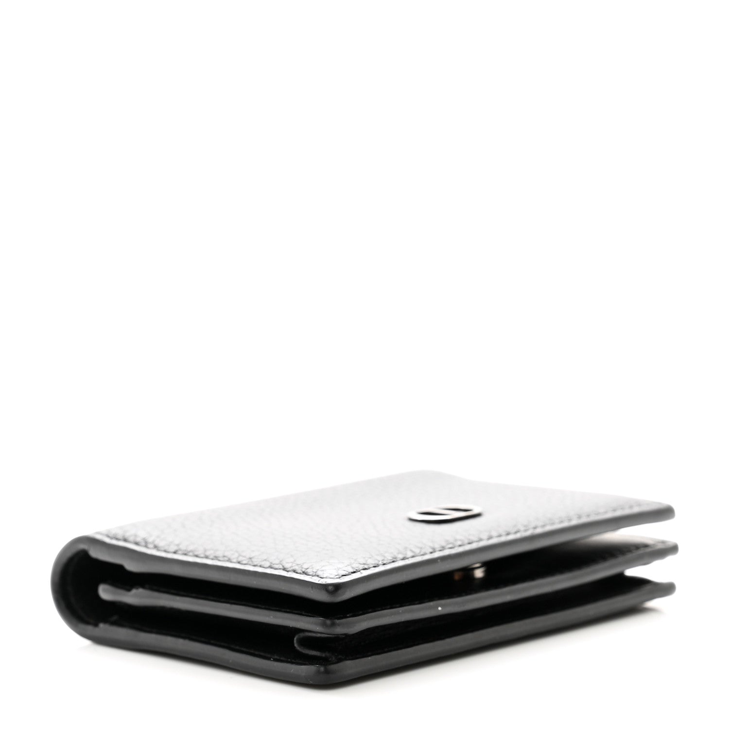 Christian Dior Grained Calfskin CD Icon Wallet Black 4 of 8
