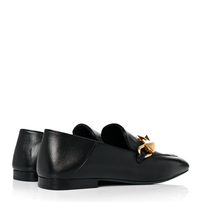 Valentino Garavani Nappa Stud Sign Loafers 38 Black 4 of 9