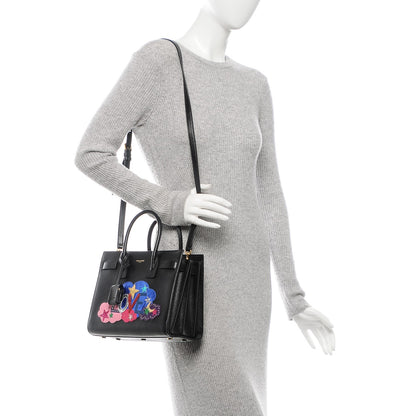 Saint Laurent Calfskin Love Patchwork Baby Sac De Jour Black 2 of 6