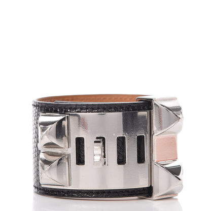 Hermes Lizard Collier De Chien CDC Bracelet T3 Black 3 of 8