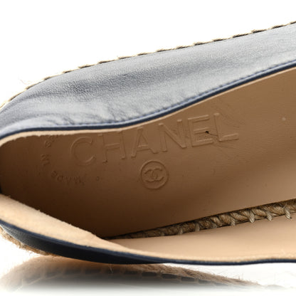 Chanel Lambskin CC Espadrilles 40 Navy Black 8 of 8