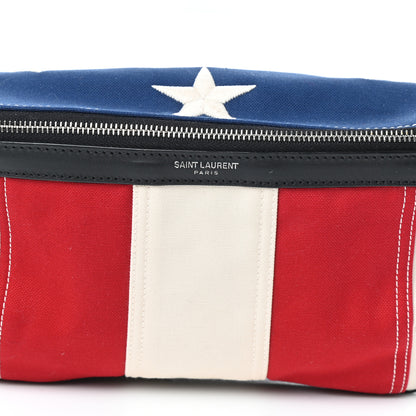 Saint Laurent Canvas Classic Belt Bag Red Blue White 7 of 9