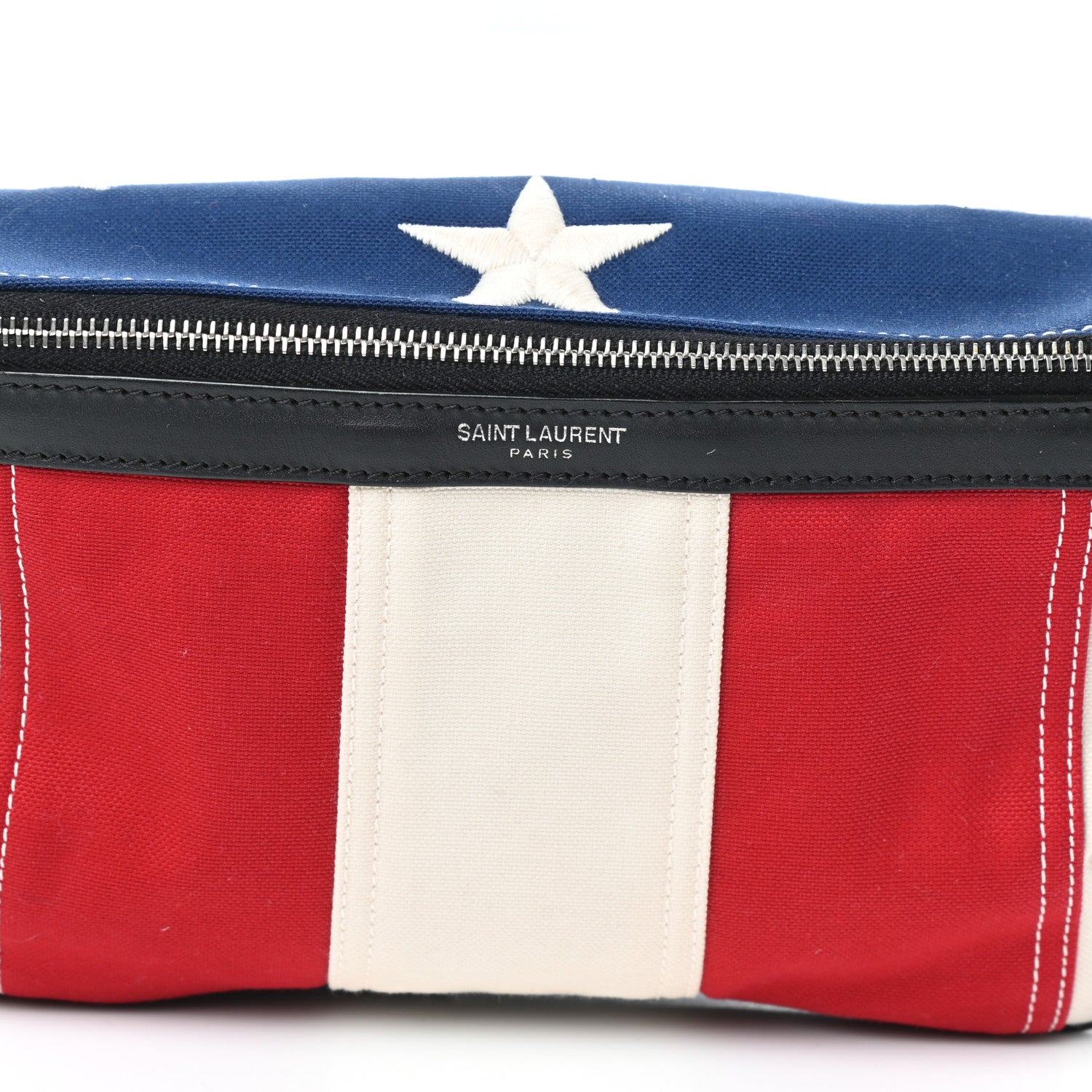 Saint Laurent Canvas Classic Belt Bag Red Blue White 7 of 9