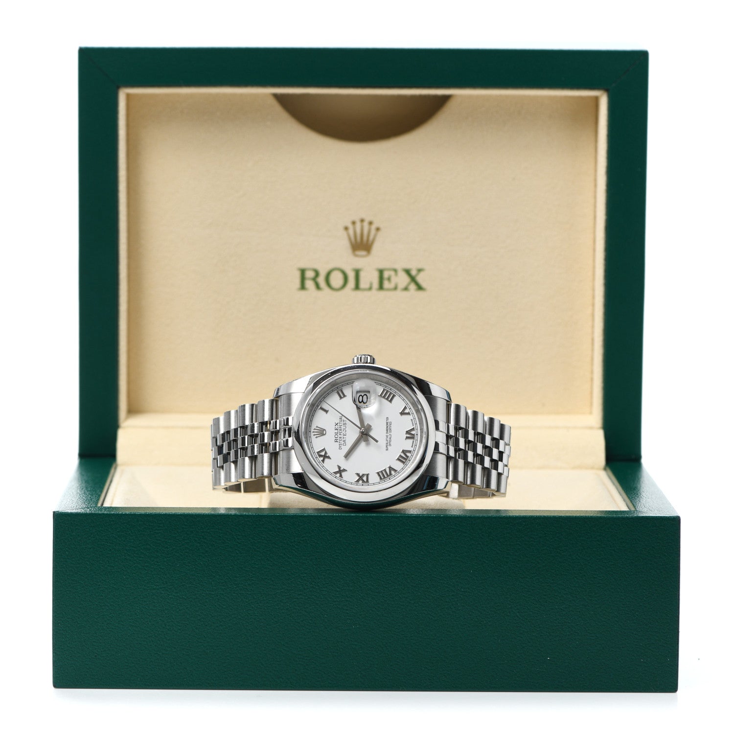 Rolex Stainless Steel 36mm Oyster Perpetual Datejust Watch White Roman 116200 5 of 5
