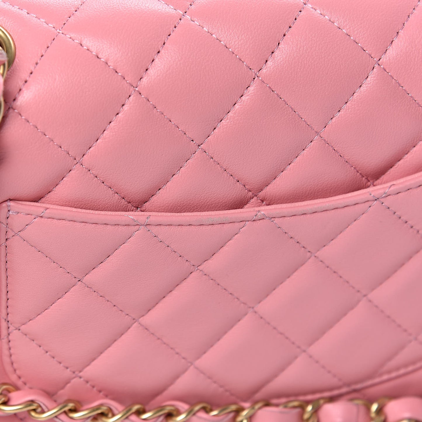 Lambskin Quilted Mini Rectangular Flap Pink