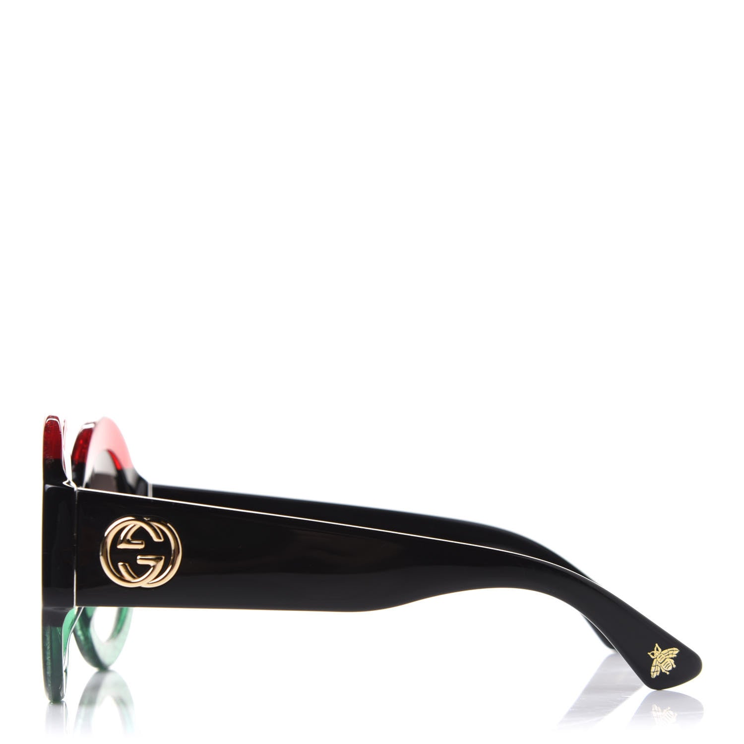 Gucci Acetate Round GG0084S Sunglasses Black Red Green 3 of 9