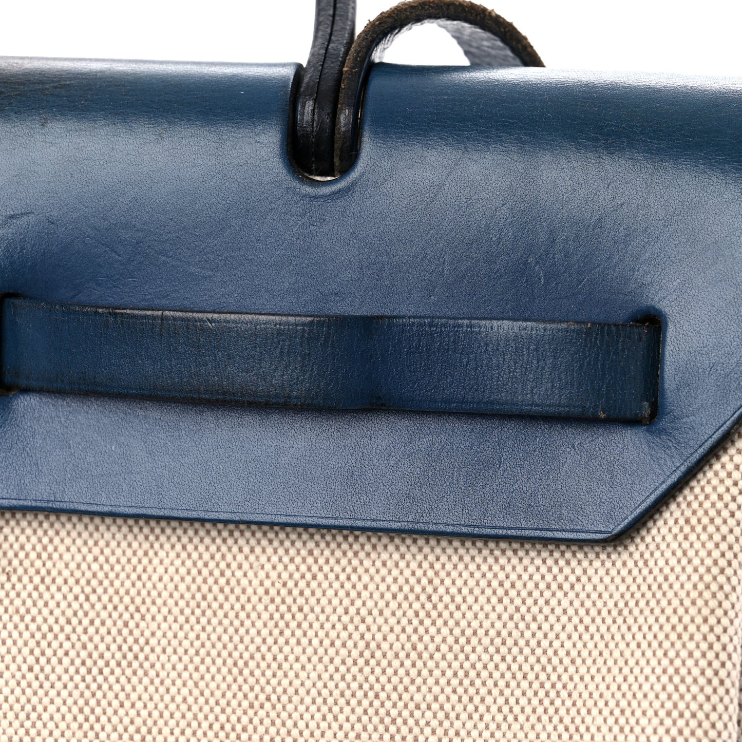 Toile Vache Calfskin Herbag PM 30 Navy Bleu Natural
