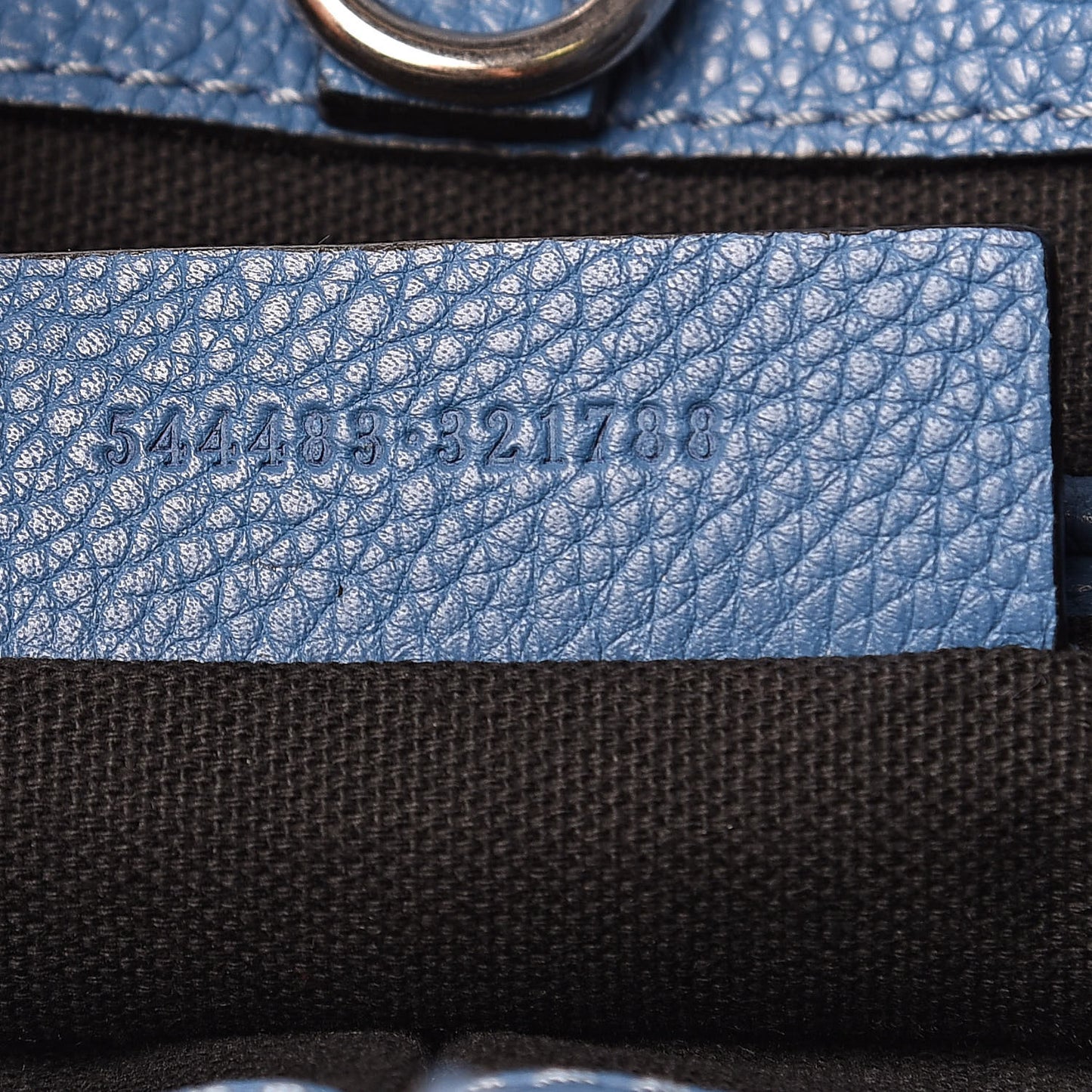 Pebbled Calfskin Skull Padlock Tote Blue