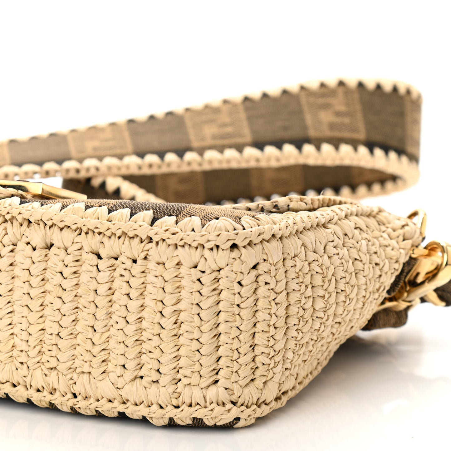 Fabric Jacquard Raffia Straw Pequin Gingham Woven Baguette Beige Black Natural