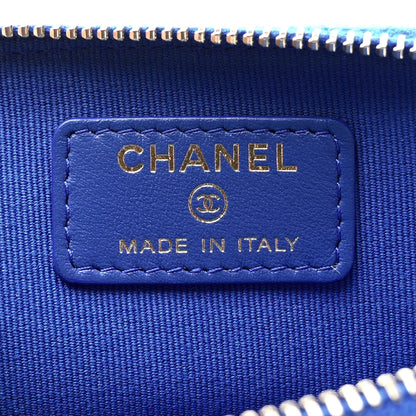Chanel Caviar Quilted Zip Card Holder Wallet Blue 6 of 8