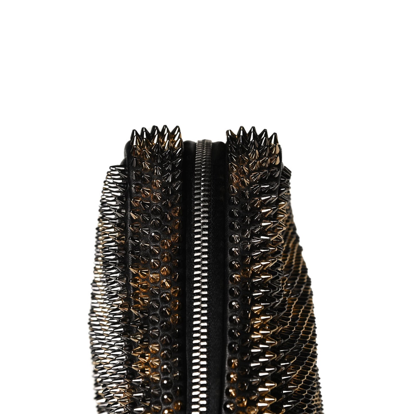 Nappa Mini Spikes Leopard Piloutin Wristlet Clutch Black