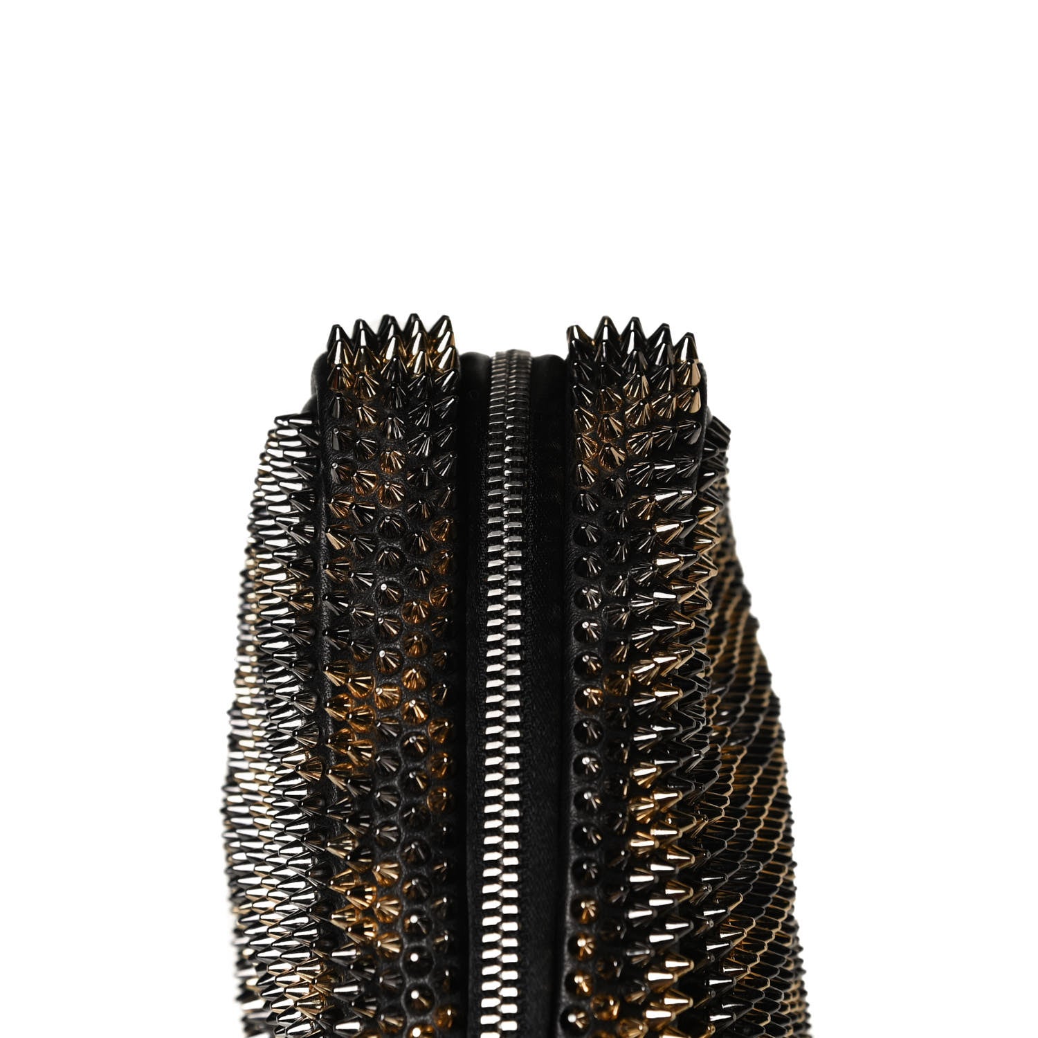 Christian Louboutin Nappa Mini Spikes Leopard Piloutin Wristlet Clutch Black 11 of 12