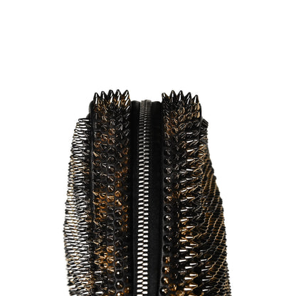 Christian Louboutin Nappa Mini Spikes Leopard Piloutin Wristlet Clutch Black 11 of 12