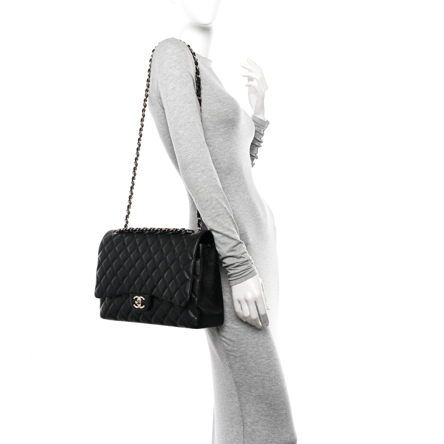 Chanel Caviar Quilted Maxi Double Flap Black 2 of 11