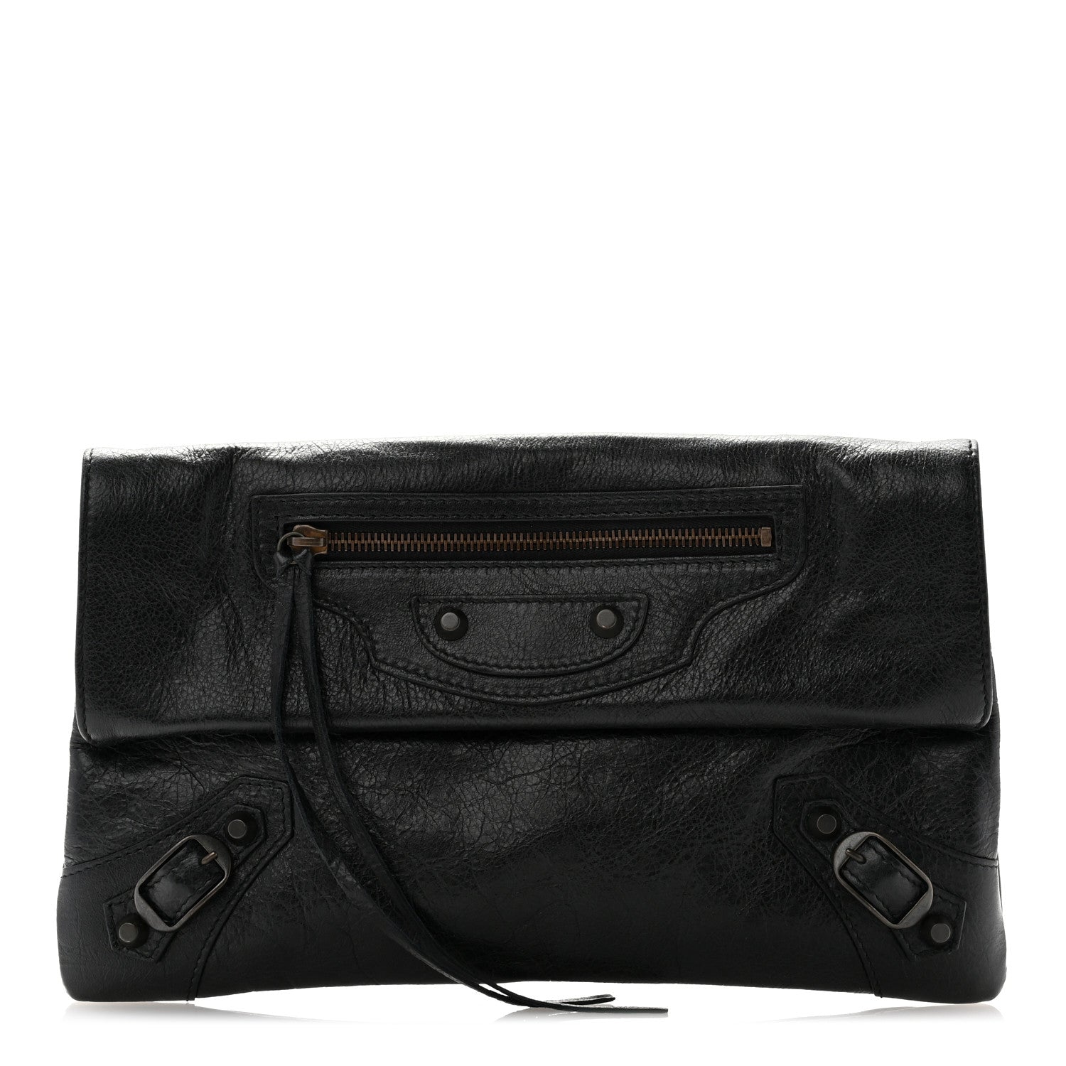 Balenciaga Agneau Classic Hardware Envelope Clutch Black 1 of 7