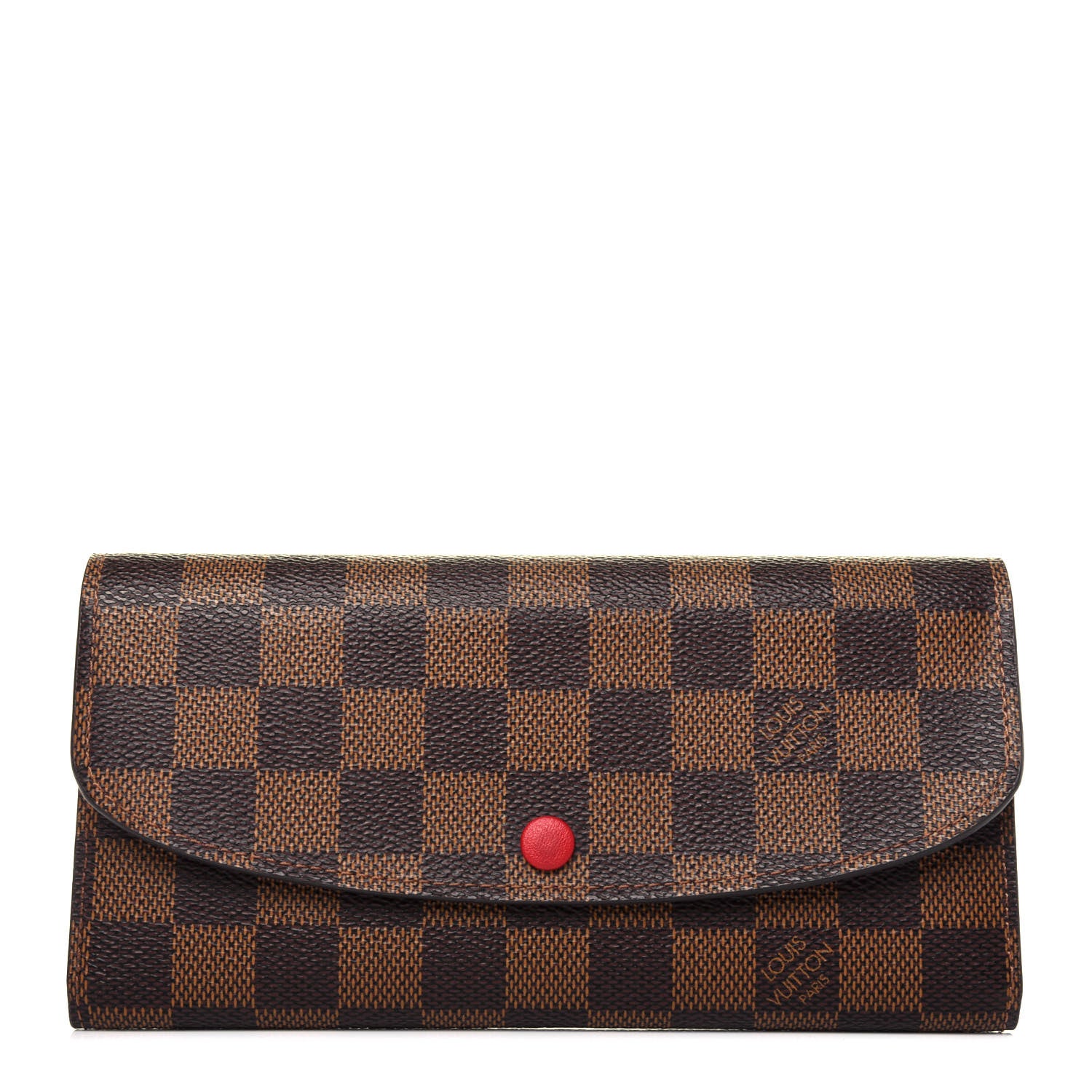 Louis Vuitton Damier Ebene Emilie Wallet Red 1 of 13