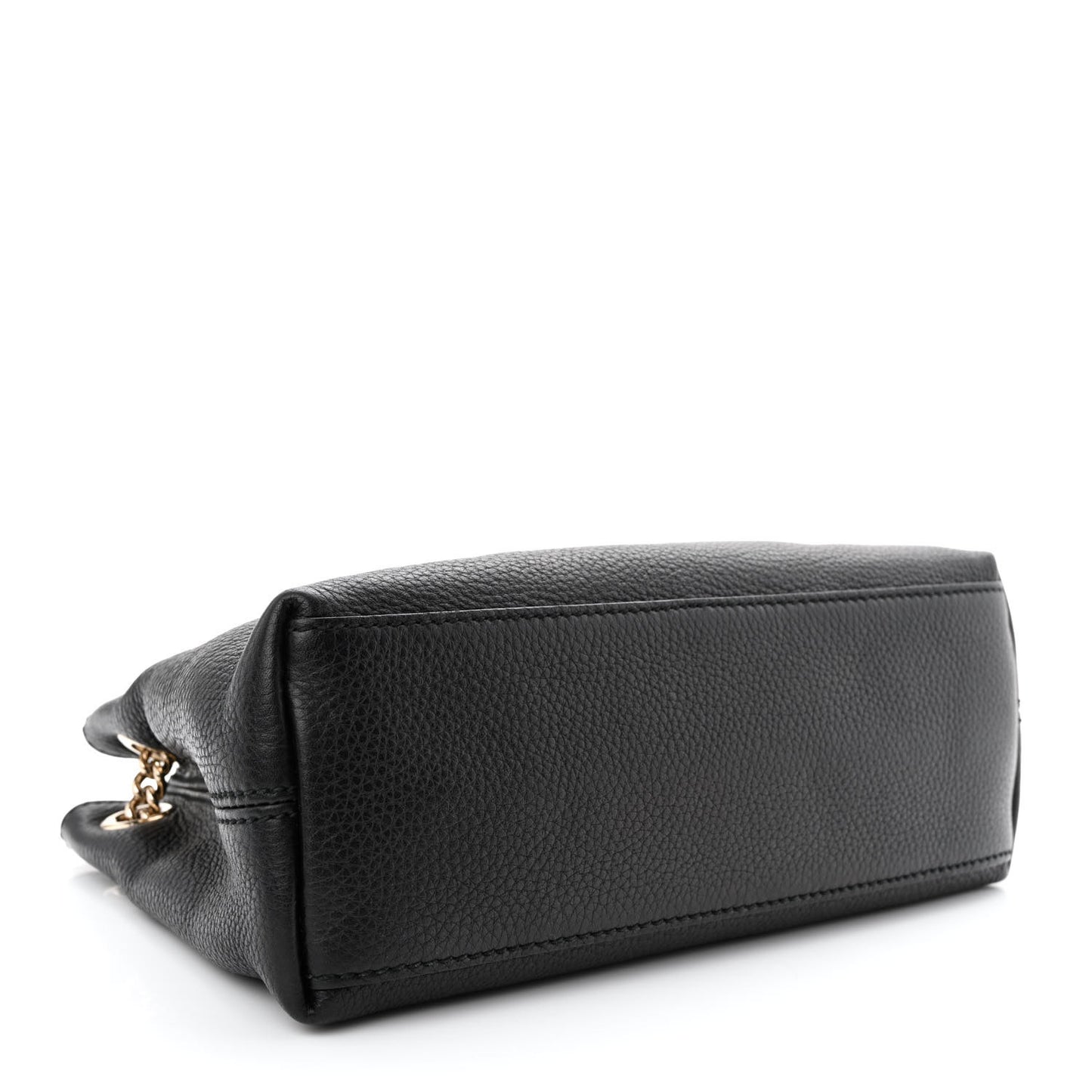 Pebbled Calfskin Small Soho Chain Shoulder Bag Black