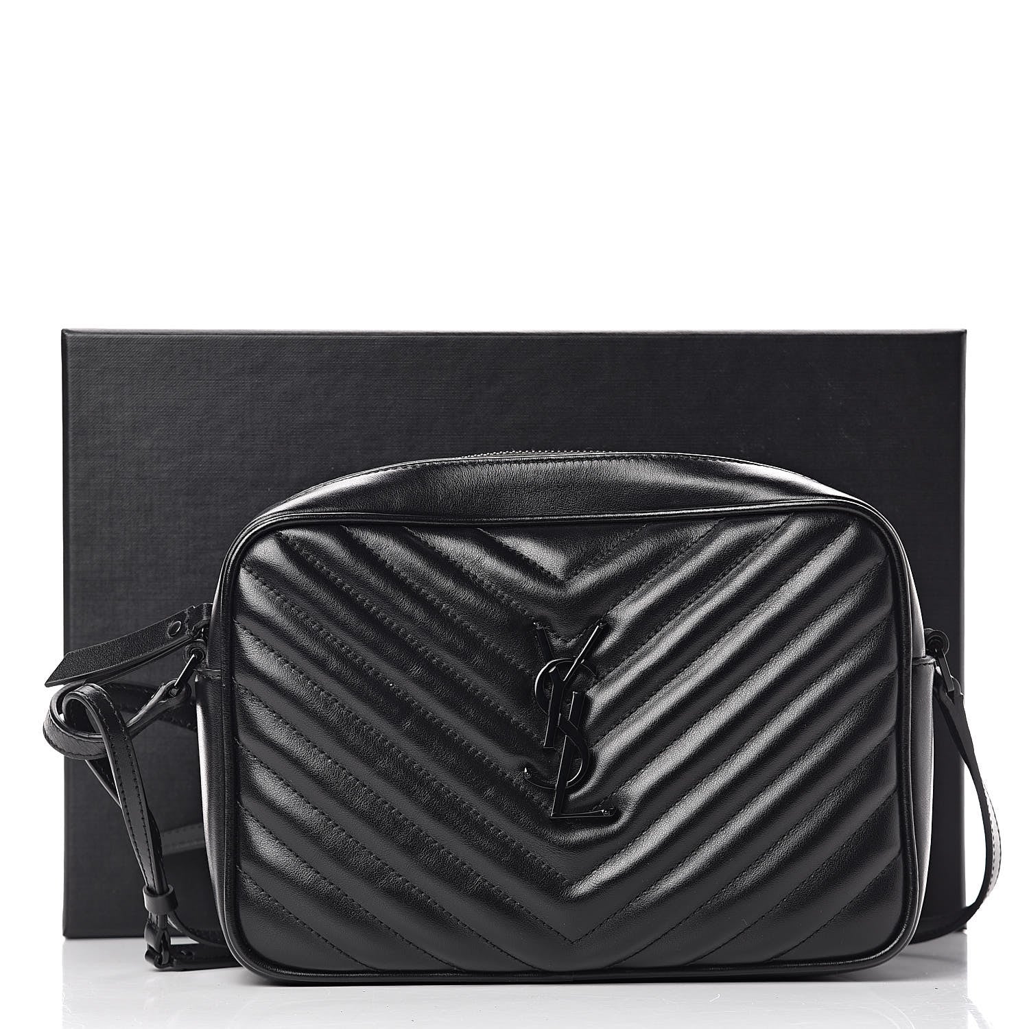 Saint Laurent Calfskin Matelasse Monogram Lou Camera Bag Black 11 of 11