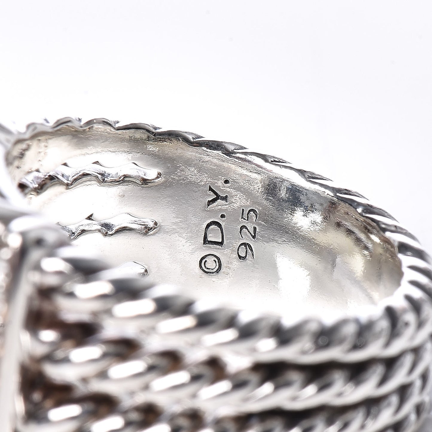 Sterling Silver Diamond Prasiolite 16mm Wheaton Ring 54 6.75