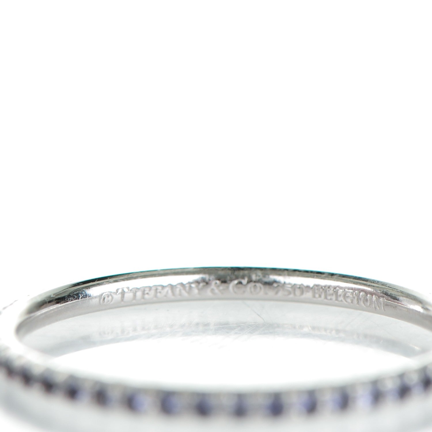 Tiffany 18K White Gold Iolite Metro Ring 7 4 of 5