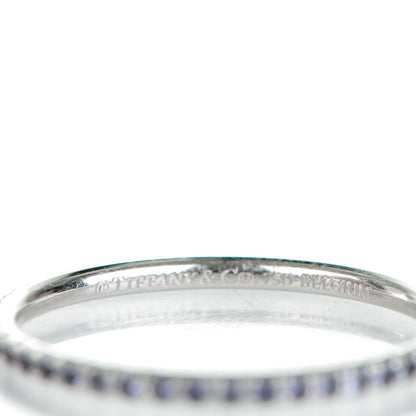 Tiffany 18K White Gold Iolite Metro Ring 7 4 of 5