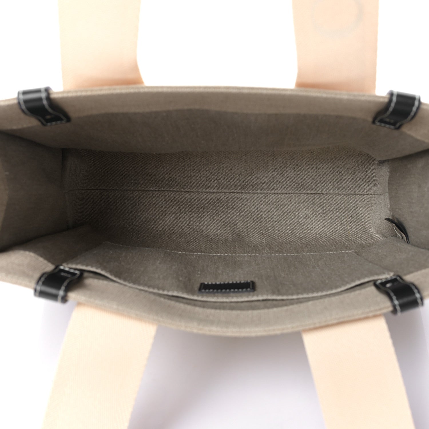 Chloe Linen Calfskin Medium Woody Ribbon Tote White Black 5 of 8