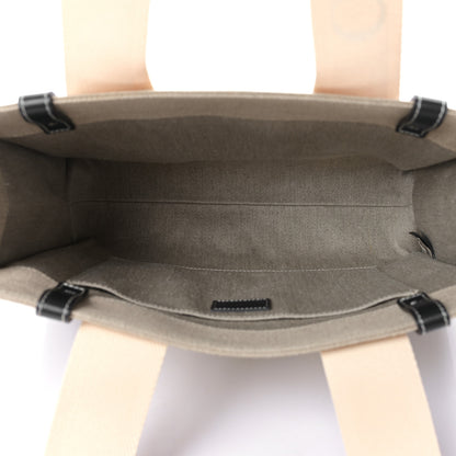 Chloe Linen Calfskin Medium Woody Ribbon Tote White Black 5 of 8