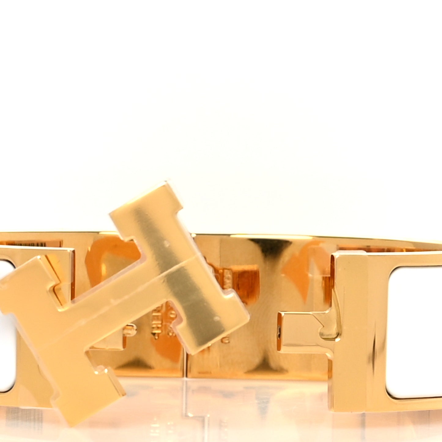 Enamel Wide Clic Clac H Bracelet GM White