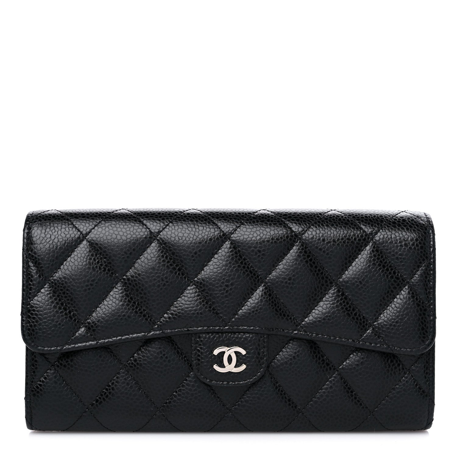 Chanel Caviar Quilted Large Gusset Flap Wallet Black 1 of 11