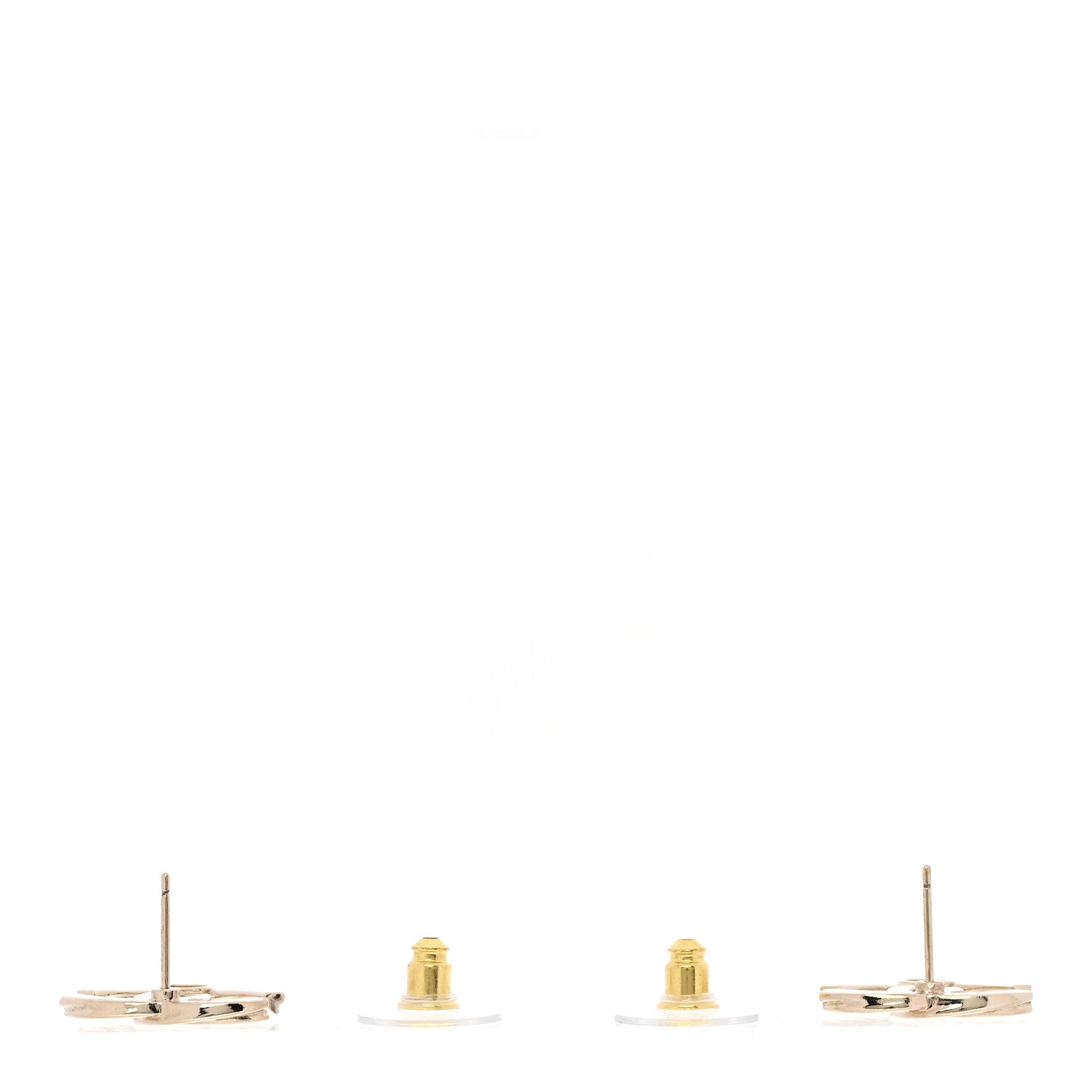 Chanel Metal Twisted CC Earrings Gold 3 of 5