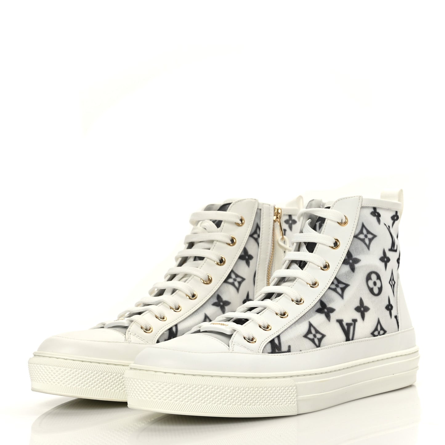 Technical Fabric Calfskin Monogram Printed Stellar Sneaker Boots 41 Blue