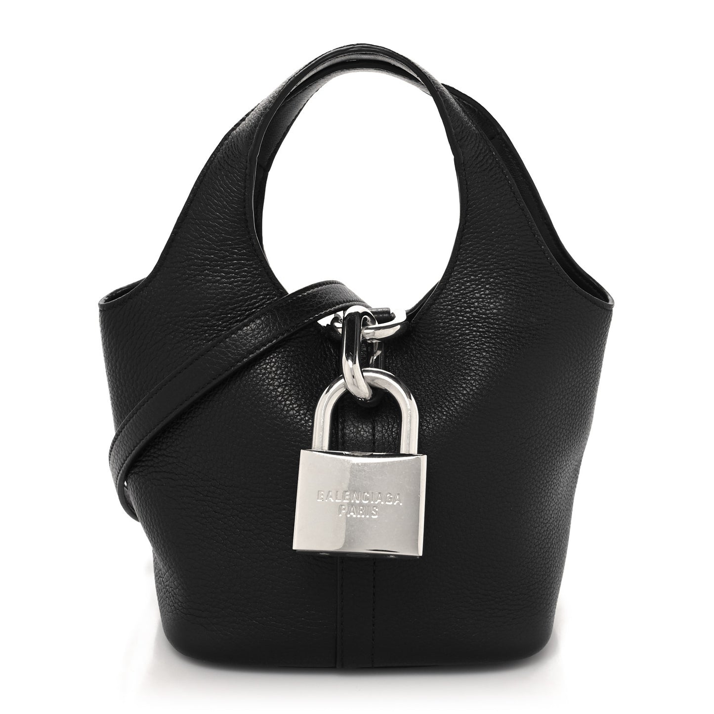 Grained Calfskin Small Locker Hobo Black