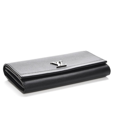 Louis Vuitton Calfskin Lockme II Wallet Black 4 of 8