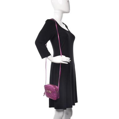 Gucci Laminated Nappa Trapuntata Mini Zumi Shoulder Bag Fuxia 2 of 10