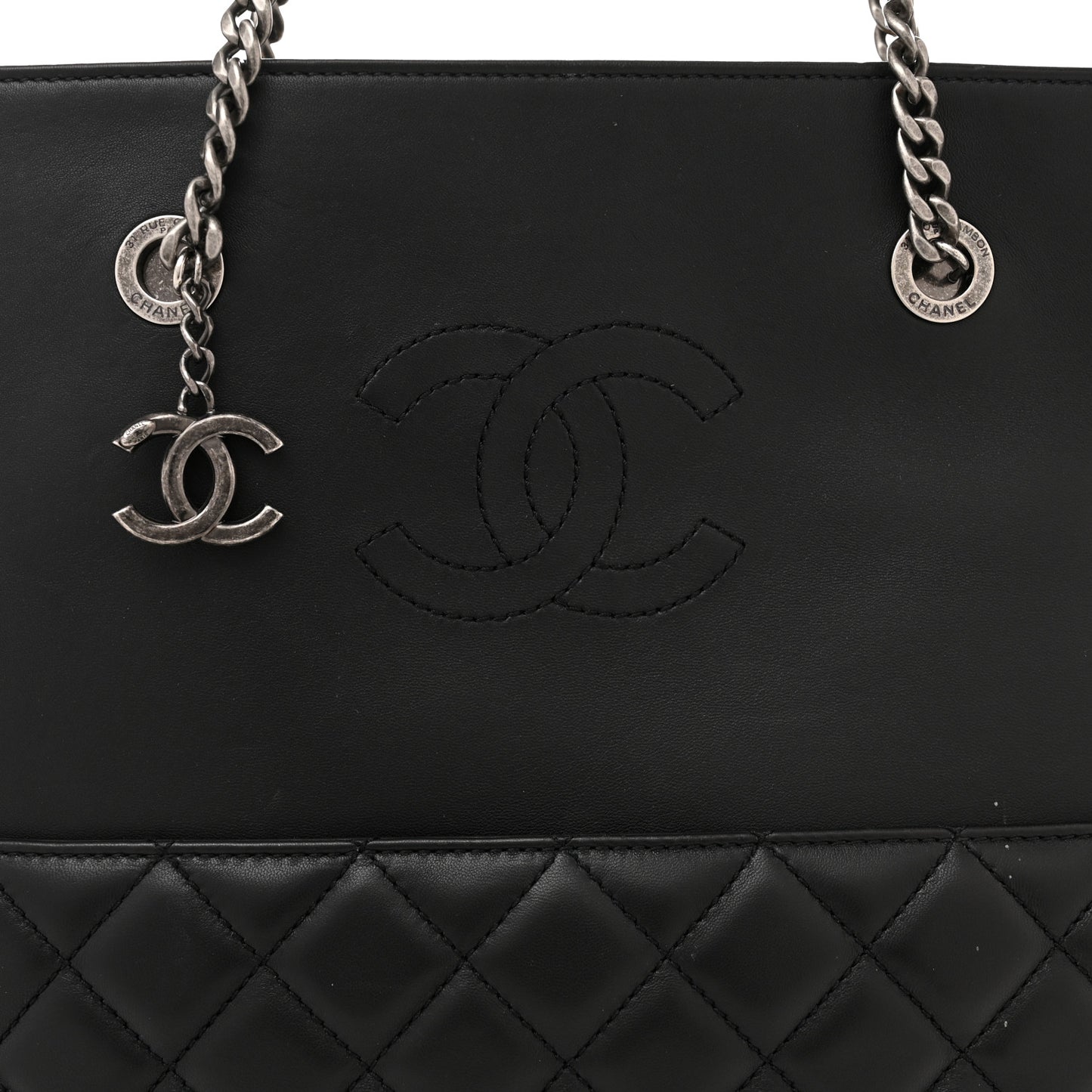 Caviar Quilted Urban Delight Tote Black Beige