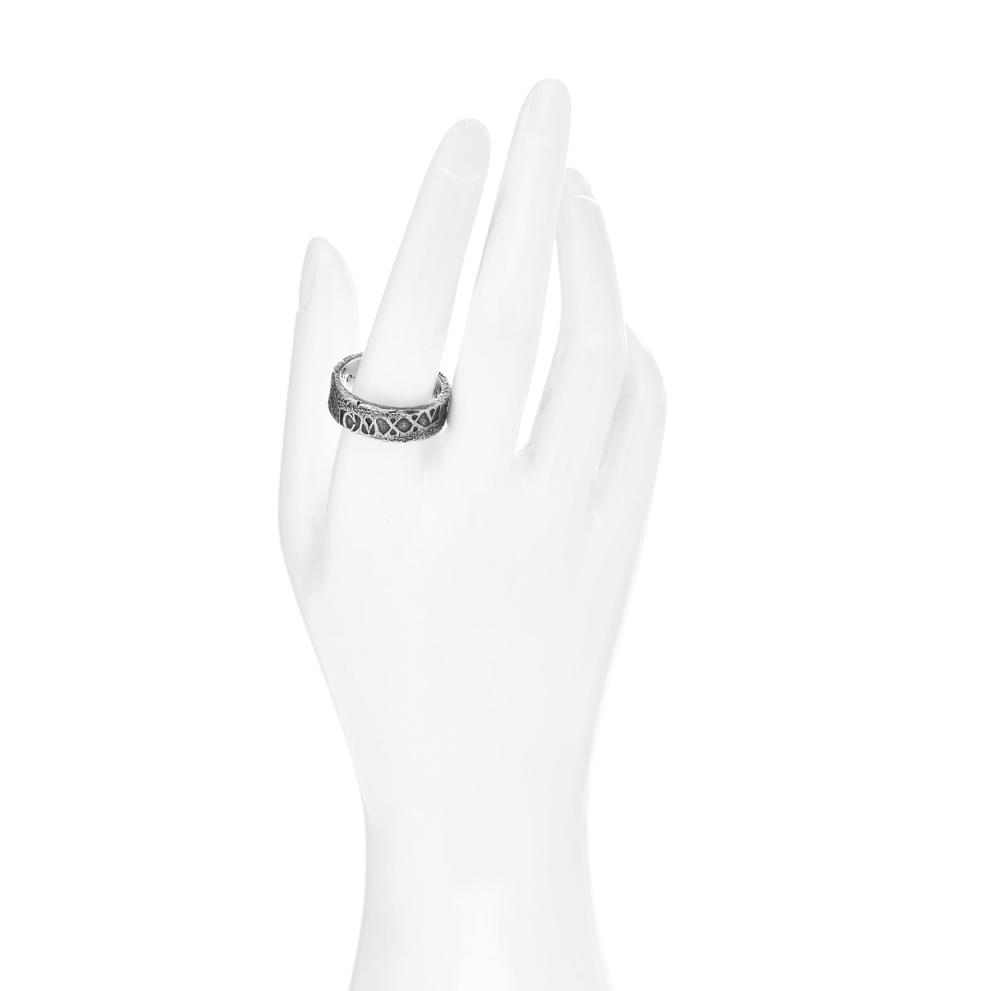 Sterling Silver 8mm Shipwreck Band Ring 62 10