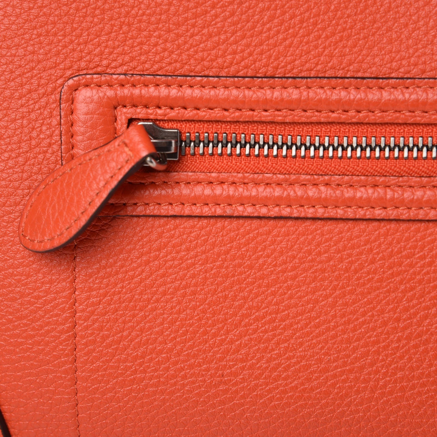 Celine Drummed Calfskin Mini Luggage Vermillion 8 of 12