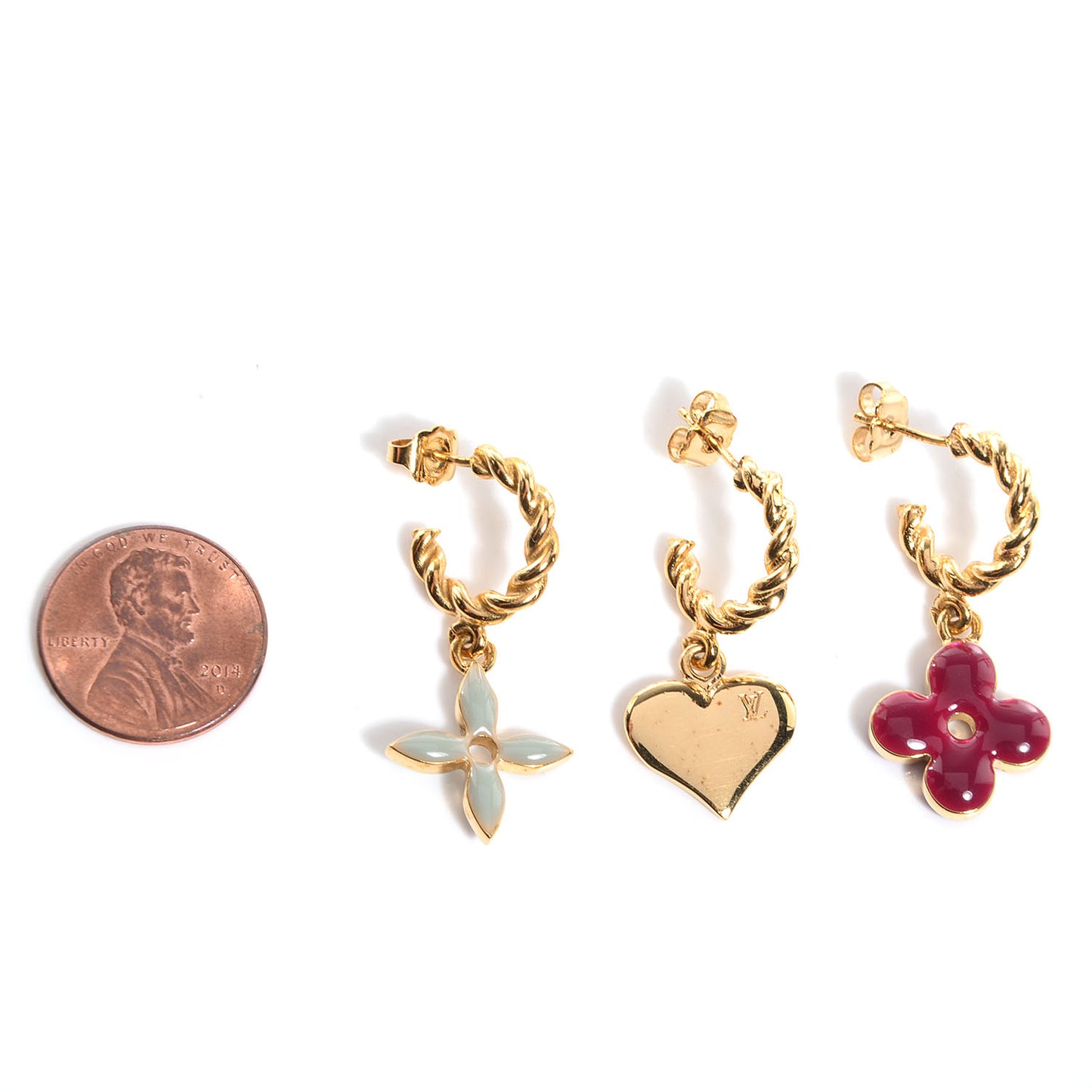 Sweet Monogram Earrings Gold