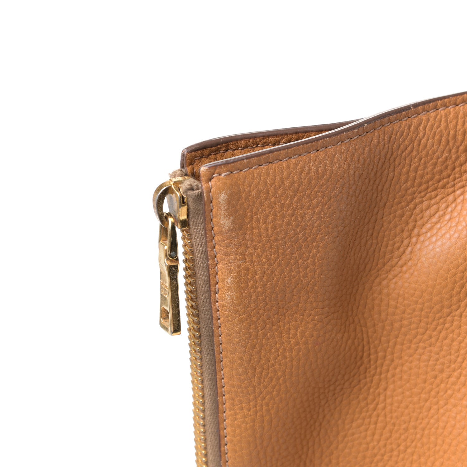 Prada Vitello Daino Side Zip Shopping Tote Caramel 9 of 17