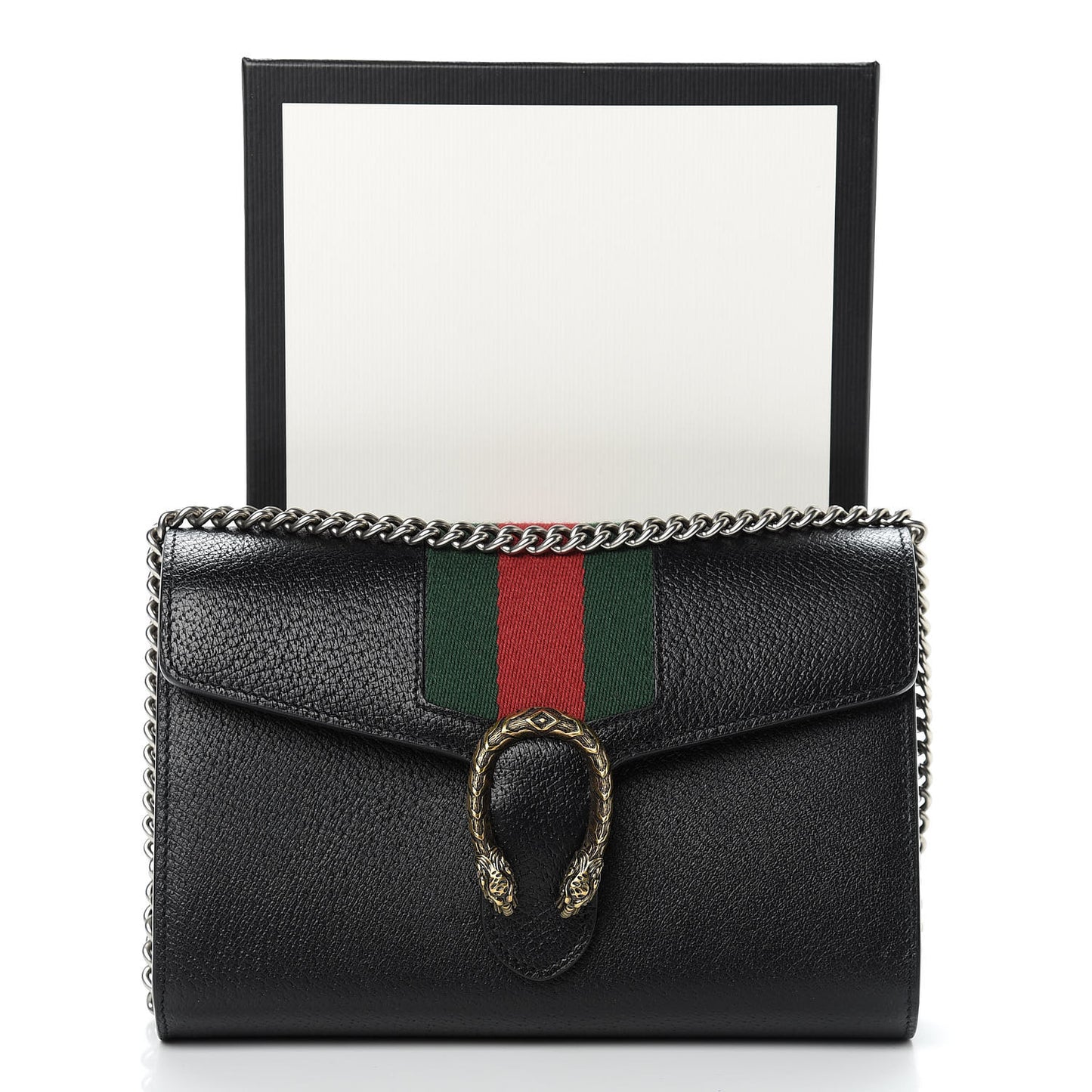 Calfskin Web Mini Dionysus Chain Wallet Black
