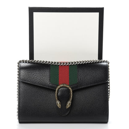 Gucci Calfskin Web Mini Dionysus Chain Wallet Black 11 of 11